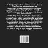 Zeigt die Rückseite des Buches „Tagebuch eines Welpen namens Aramis Teil eins“ mit Exposè by Madella-Mella Ursula