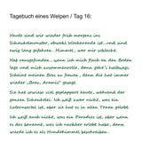 Leseprobe des Buches „Tagebuch eines Welpen namens Aramis Teil zwei“. Beinhaltet Text  by Madella-Mella Ursula