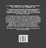 Zeigt die Rückseite des Buches „Tagebuch eines Welpen namens Aramis Teil drei“ mit Exposè by Madella-Mella Ursula
